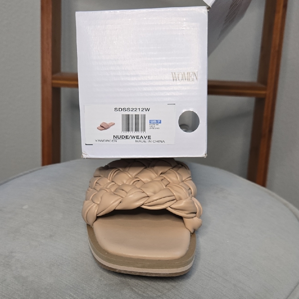Dream Pairs Braided Beige Women's Sandals - Picture 2 of 4